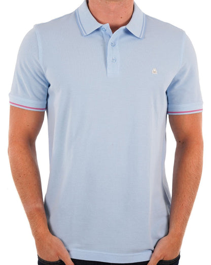 Benetton Poloshirt mit Streifen in Himmelblau