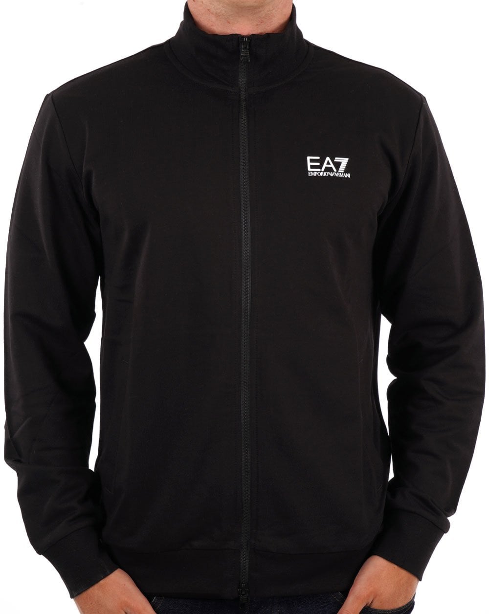 EA7 Emporio Armani Zip Thru Sweatshirt Black/White
