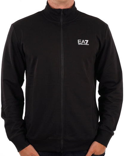 EA7 Emporio Armani Sweatshirt mit durchgehendem Reißverschluss Schwarz/Weiß