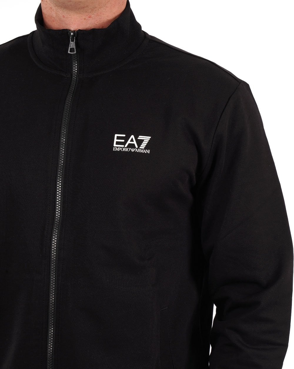 EA7 Emporio Armani Zip Thru Sweatshirt Black/White