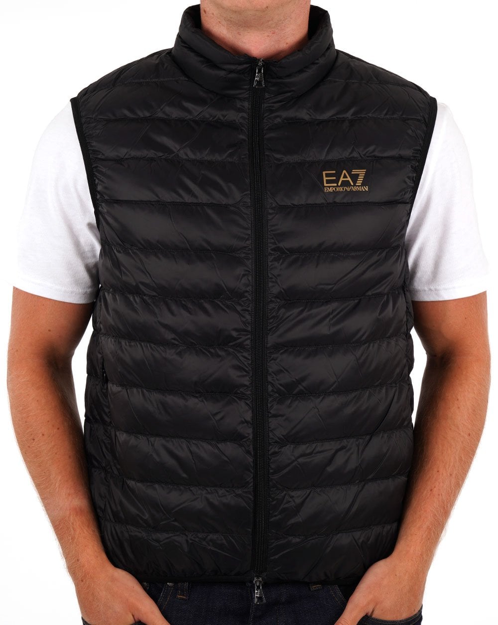 EA7 Emporio Armani Daunenweste Schwarz/Gold
