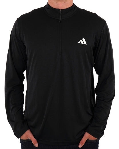 Adidas Training Essentials 1/4-Zip-Sweatshirt Schwarz/Weiß