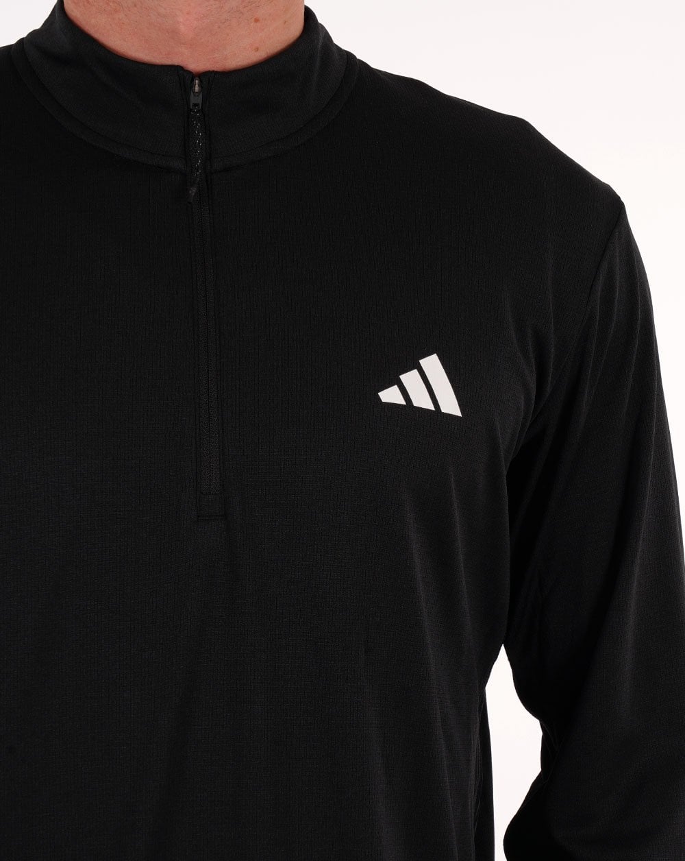 Adidas Training Essentials 1/4-Zip-Sweatshirt Schwarz/Weiß
