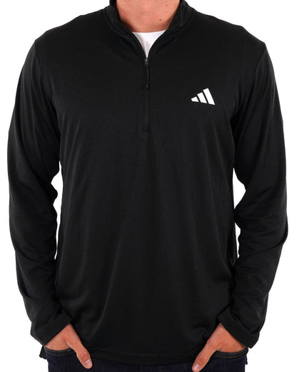 Adidas Training Essentials 1/4-Zip-Sweatshirt Schwarz/Weiß