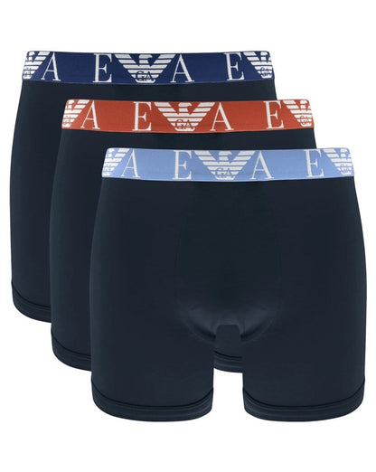 Emporio Armani – 3er-Pack Boxershorts, Marineblau/Mehrfarbig