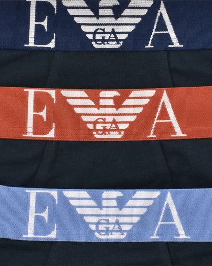 Emporio Armani – 3er-Pack Boxershorts, Marineblau/Mehrfarbig