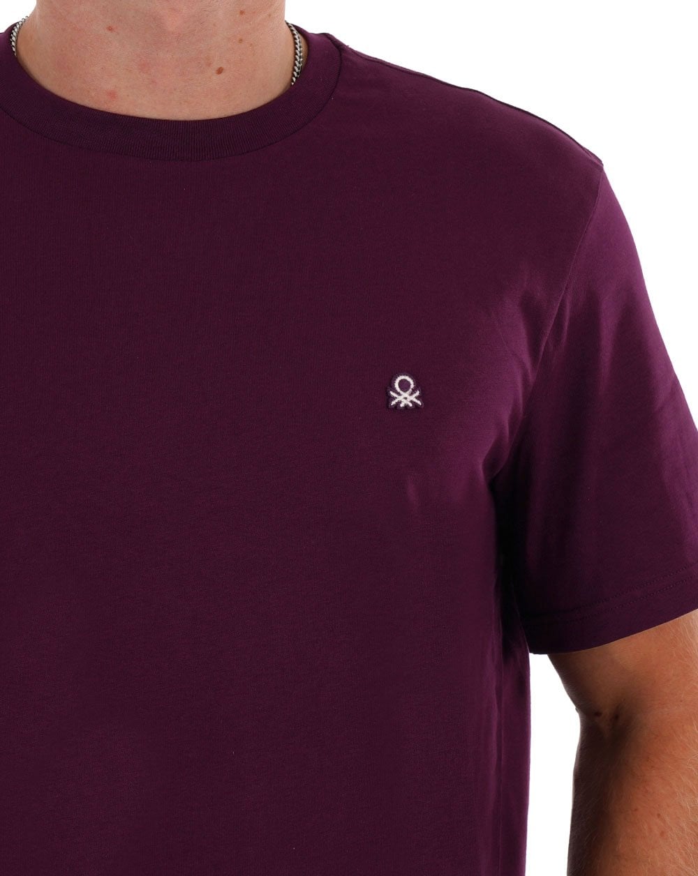 Benetton T-Shirt mit kleinem Logo in Pflaume