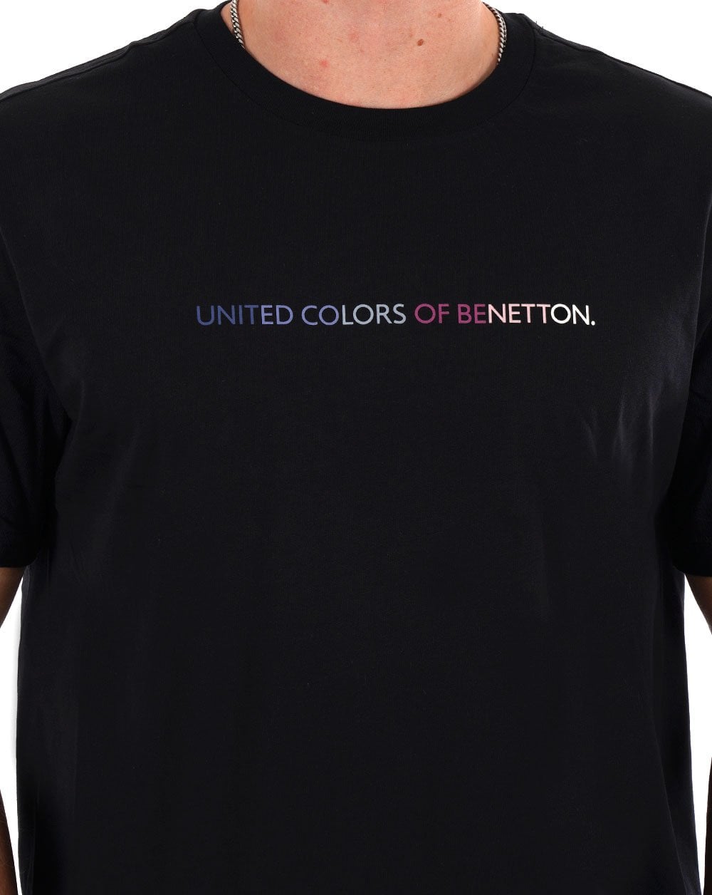 Benetton Pastell Logo T-Shirt Schwarz