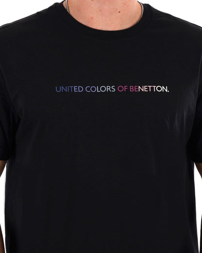 Benetton Pastell Logo T-Shirt Schwarz