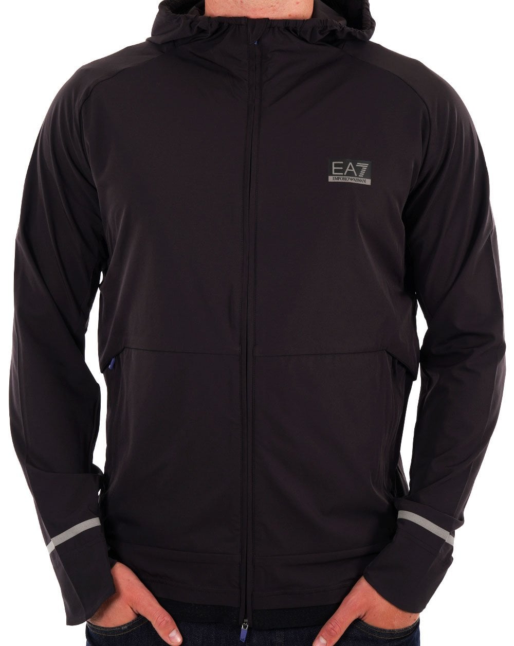 EA7 Emporio Armani Kapuzenjacke mit Reißverschluss Black Bean