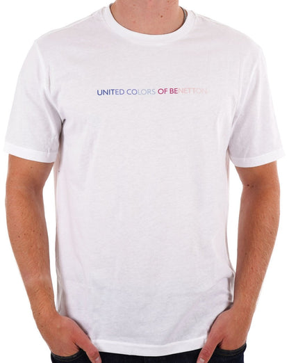 Benetton Pastell Logo T-Shirt Weiß