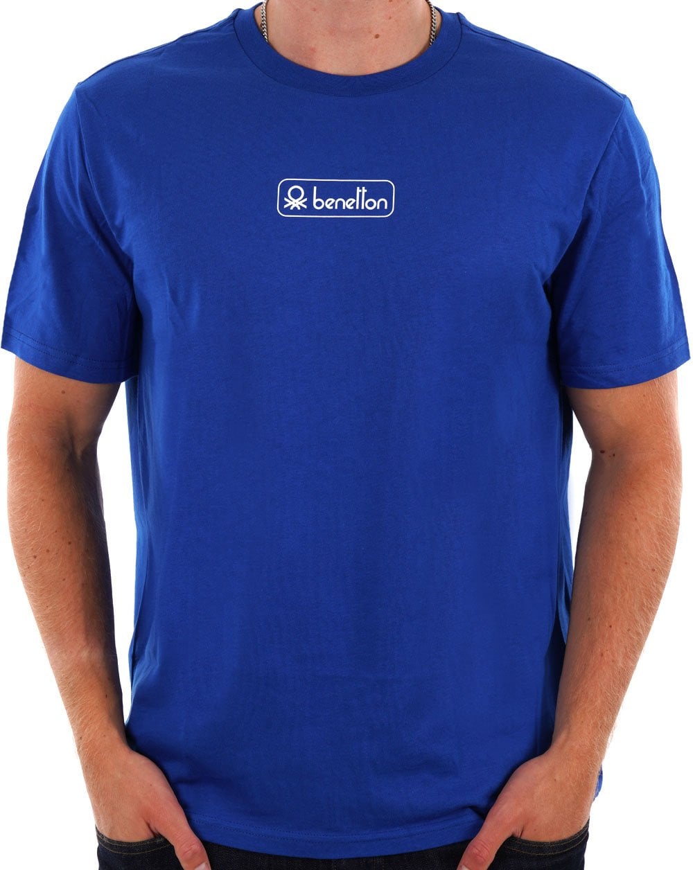 Benetton Box Logo T-Shirt Königsblau