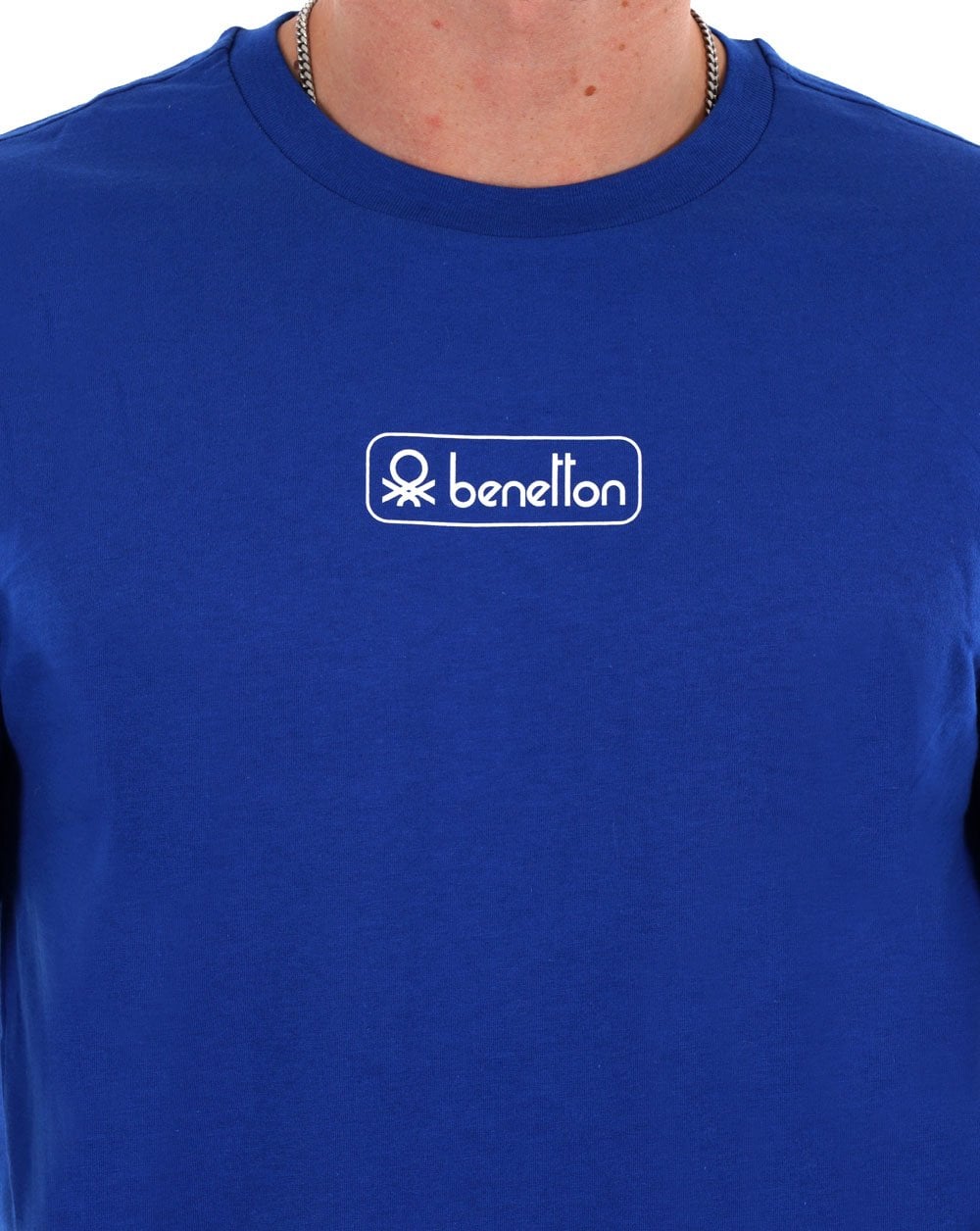 Benetton Box Logo T-Shirt Königsblau