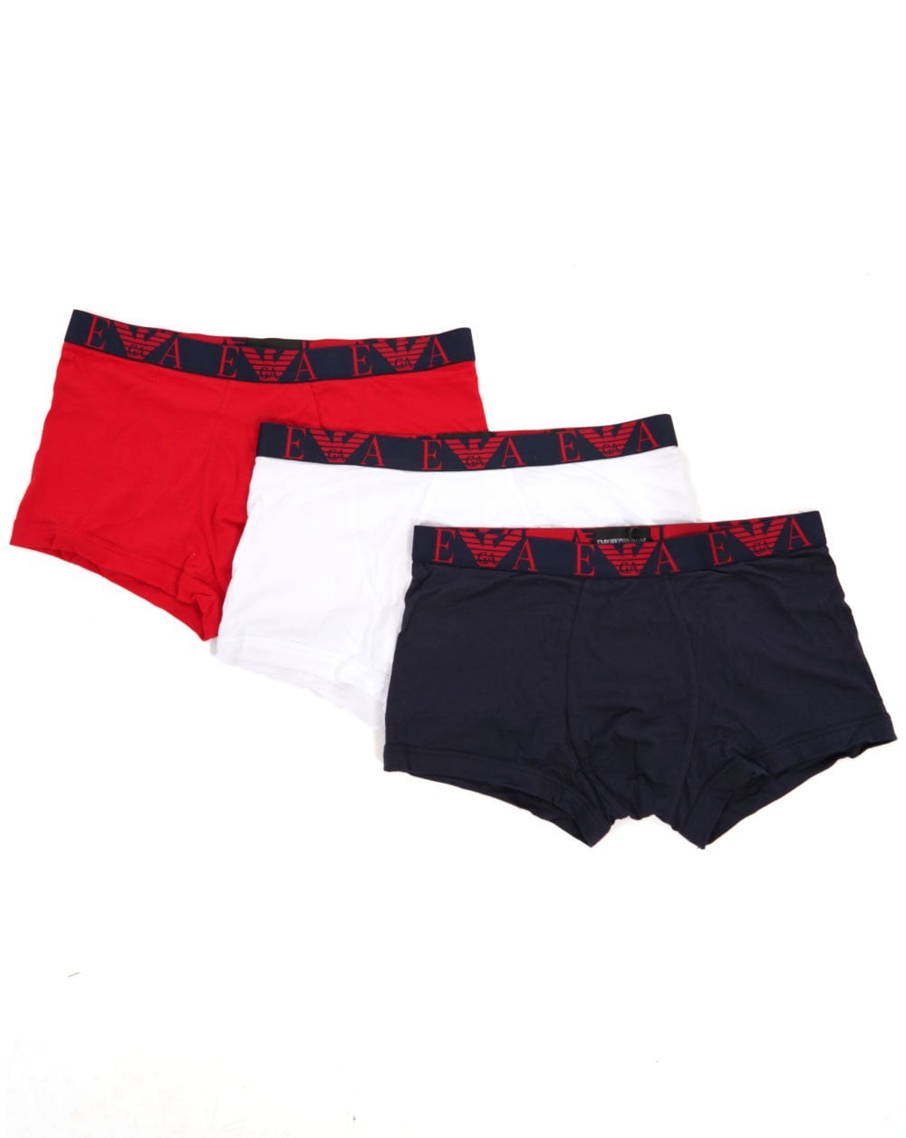 Emporio Armani 3er-Pack Boxershorts Marineblau/Rot/Weiß