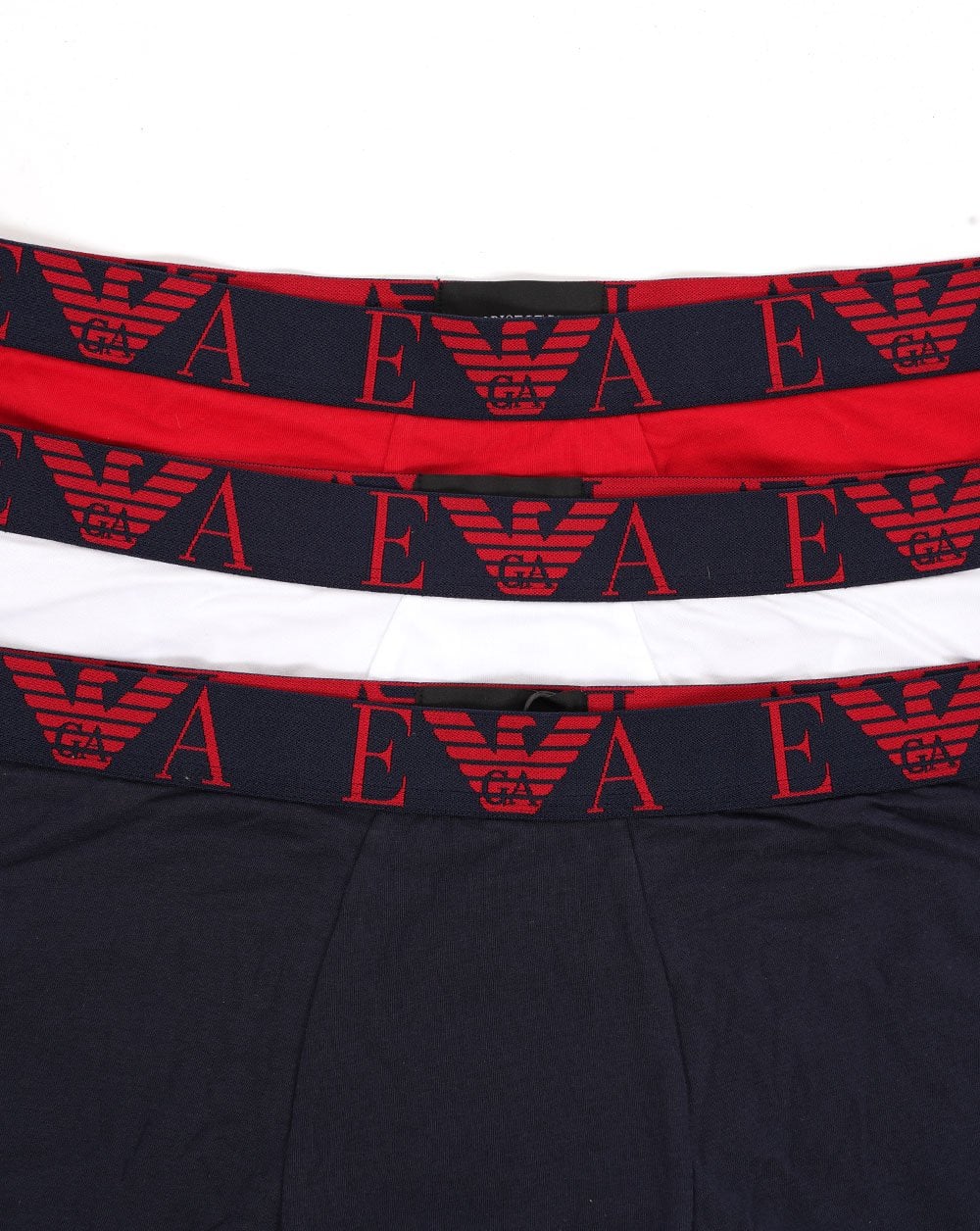 Emporio Armani 3er-Pack Boxershorts Marineblau/Rot/Weiß