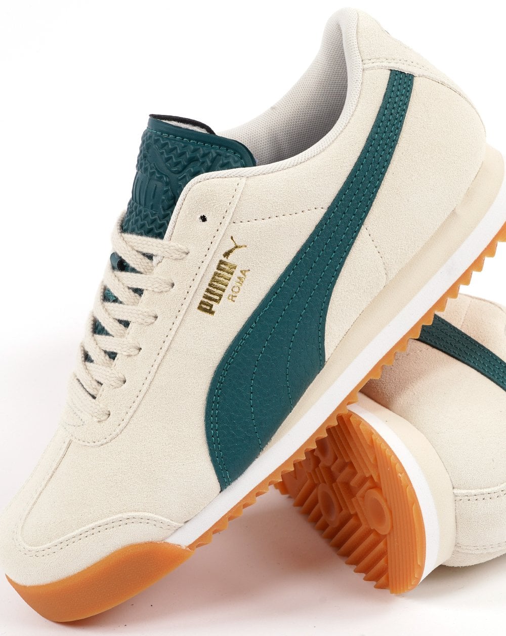 Puma Roma Wildleder-Sneakers Off-White Green Gum