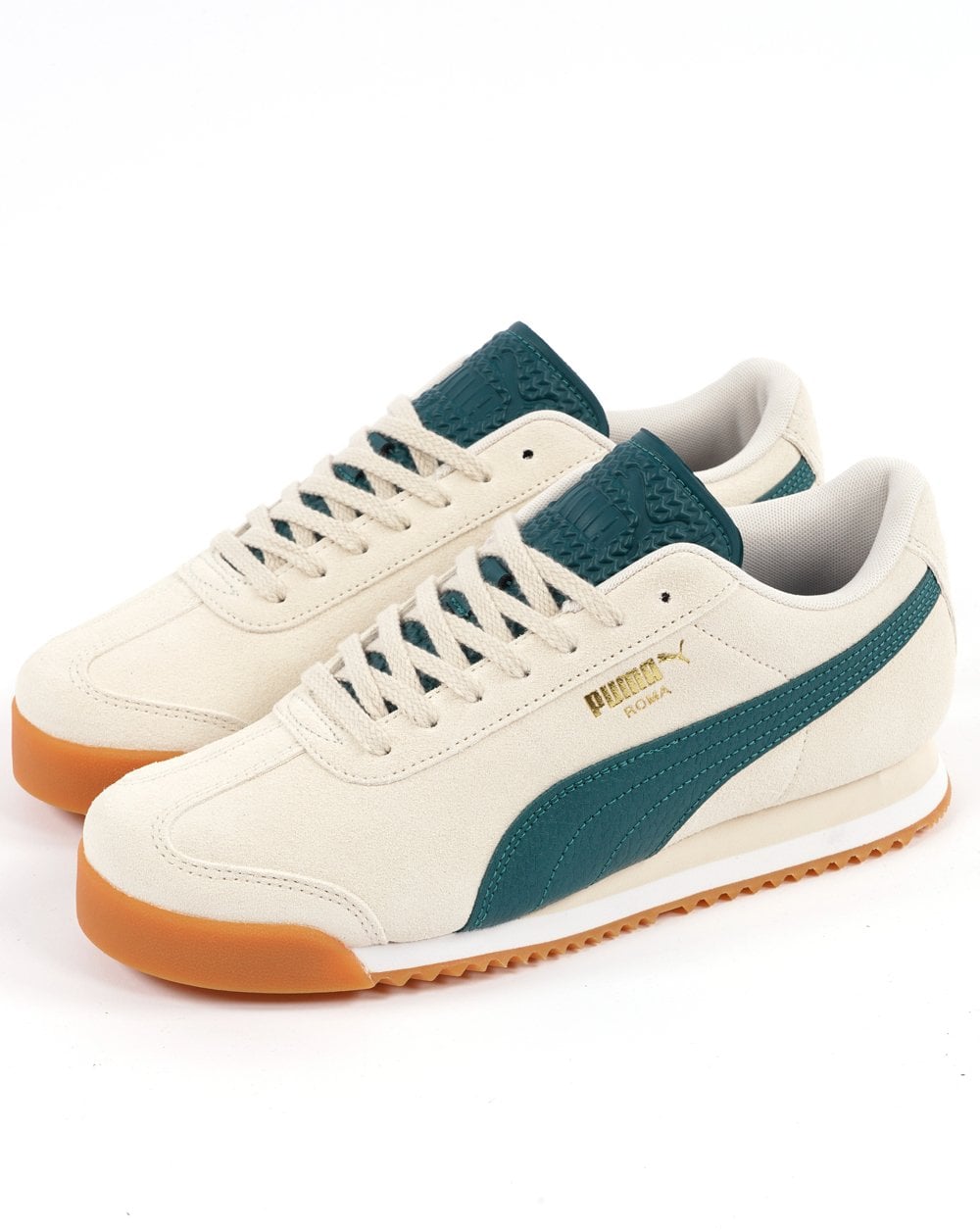 Puma Roma Wildleder-Sneakers Off-White Green Gum