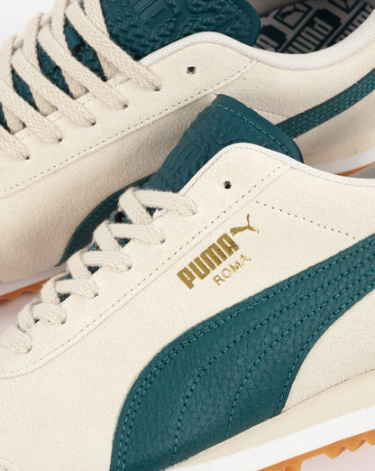 Puma Roma Wildleder-Sneakers Off-White Green Gum
