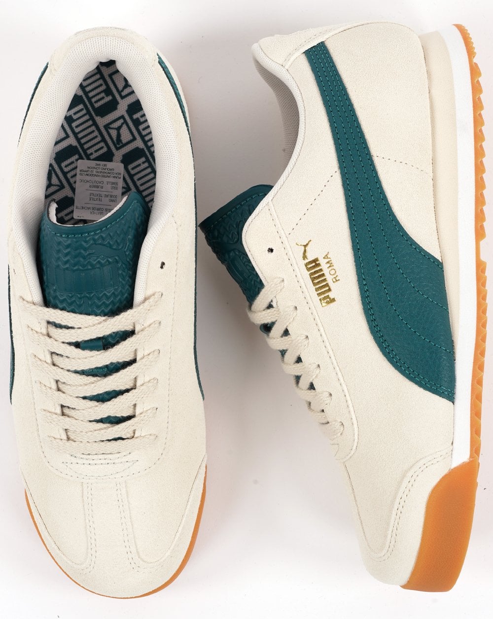 Puma Roma Wildleder-Sneakers Off-White Green Gum