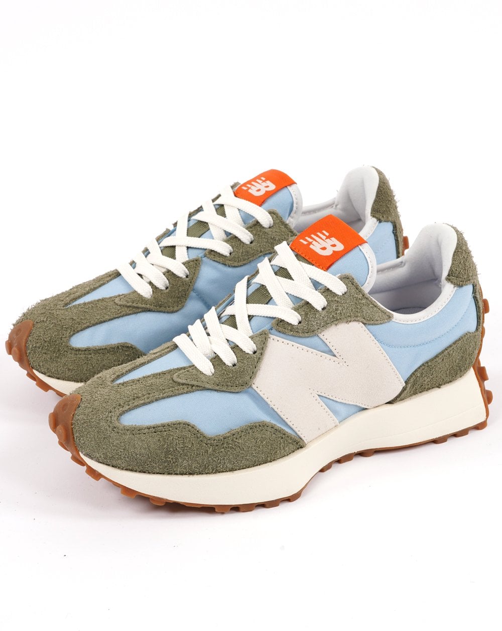 New Balance 327 Trainer Chromblau / Dunkeloliv
