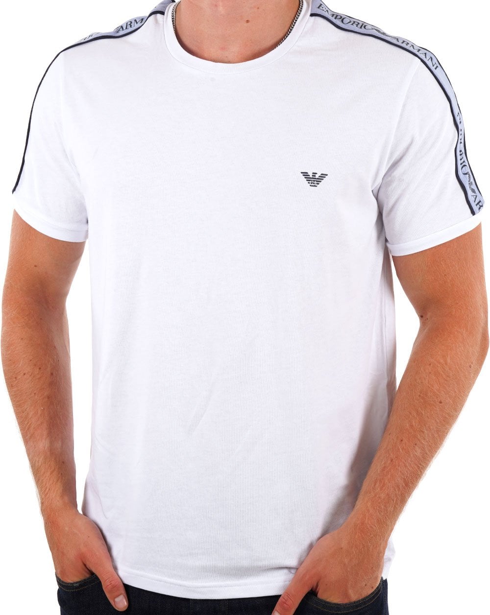 Emporio Armani T-Shirt mit Taping Weiß