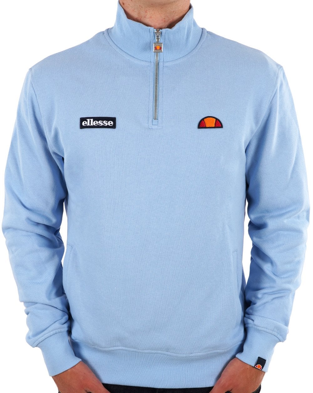 Ellesse – Sweatshirt mit 1/4-Reißverschluss, Hellblau