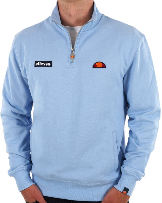 Ellesse – Sweatshirt mit 1/4-Reißverschluss, Hellblau