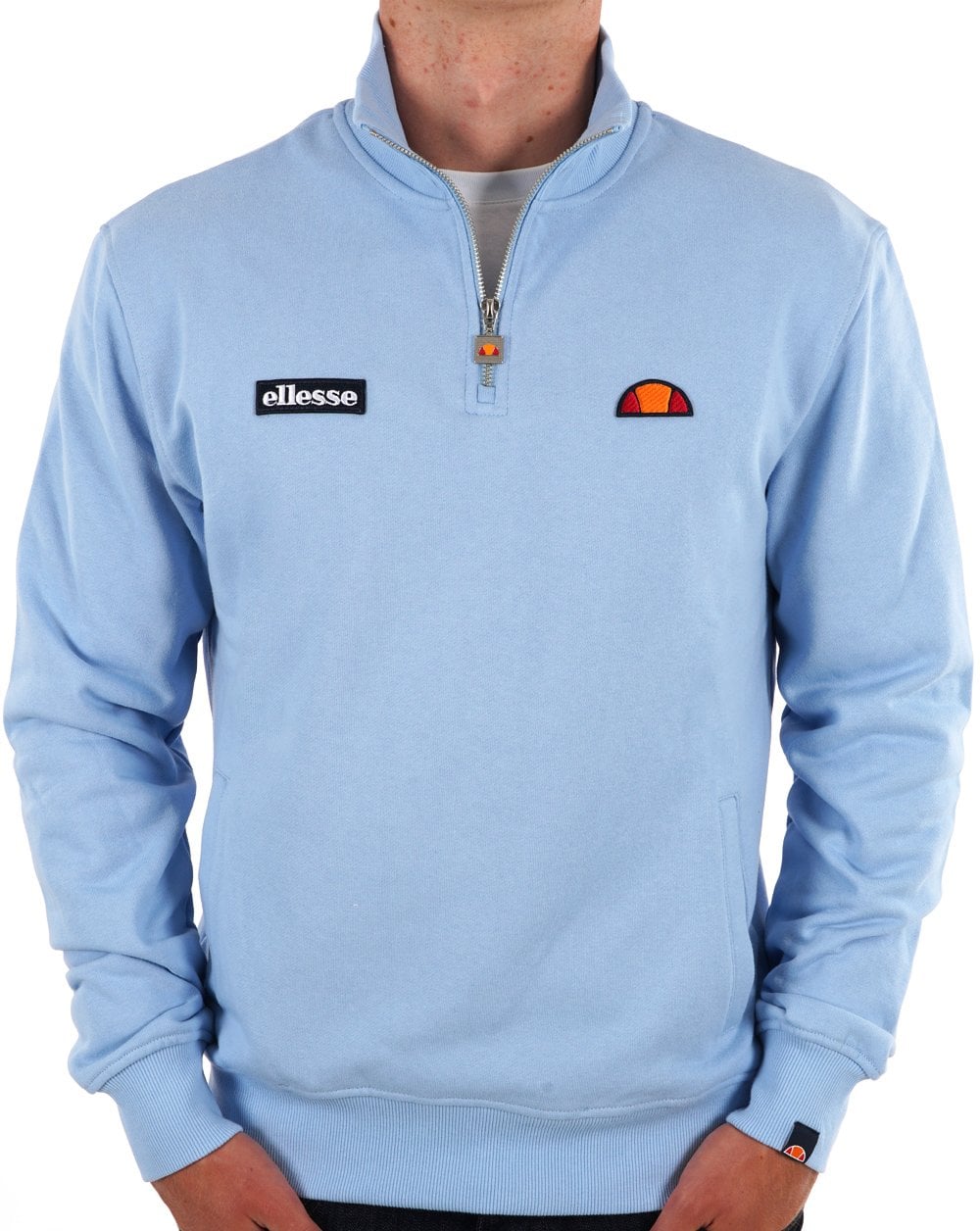 Ellesse – Sweatshirt mit 1/4-Reißverschluss, Hellblau