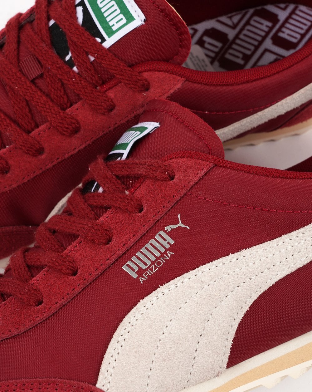 Puma Arizona Nylon-Sneakers Dunkelrot Off-White