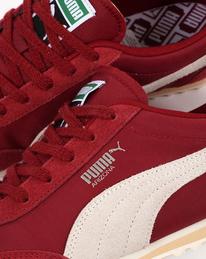 Puma Arizona Nylon-Sneakers Dunkelrot Off-White