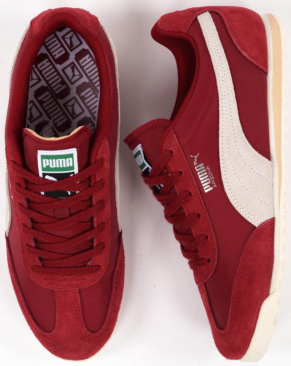 Puma Arizona Nylon-Sneakers Dunkelrot Off-White