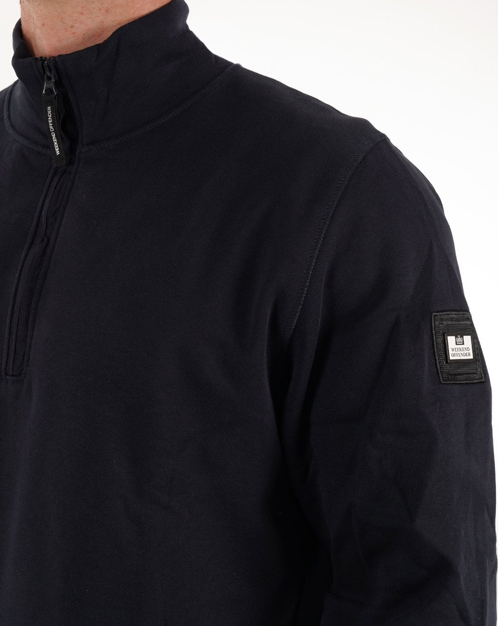Weekend Offender Kraviz Sweatshirt mit 1/4-Reißverschluss, Marineblau