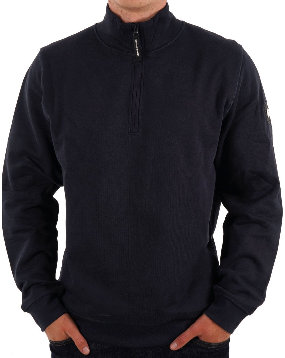 Weekend Offender Kraviz Sweatshirt mit 1/4-Reißverschluss, Marineblau