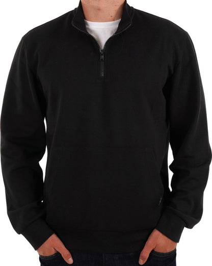 Emporio Armani – Pullover mit 1/4-Reißverschluss in Schwarz