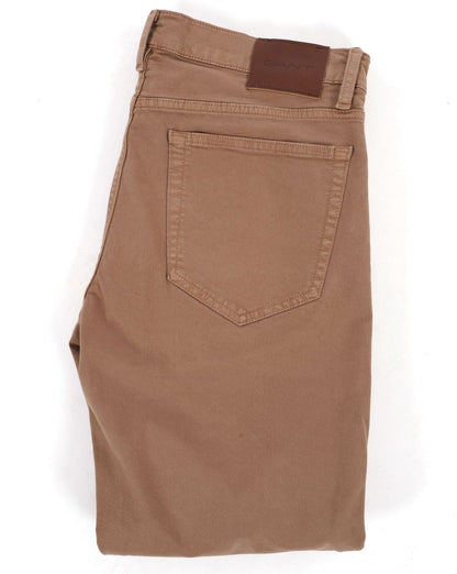 Gant – Elegante Jeans aus Baumwolltwill in normaler Passform, Wüstenbraun
