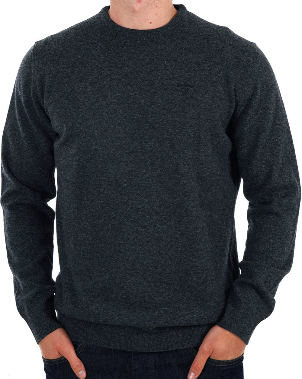 Barbour Lammwollpullover Anthrazit