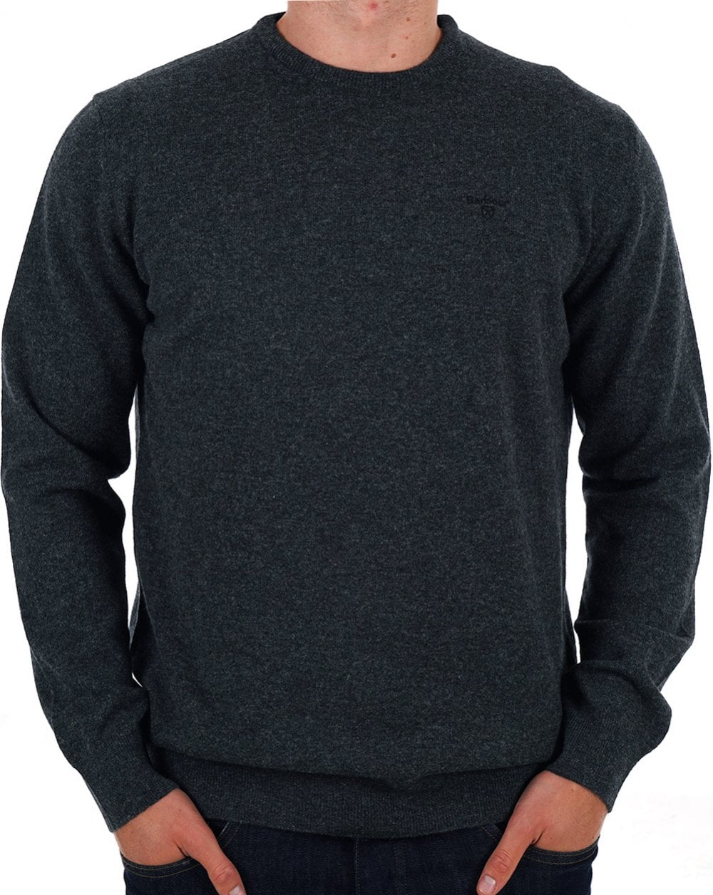 Barbour Lammwollpullover Anthrazit