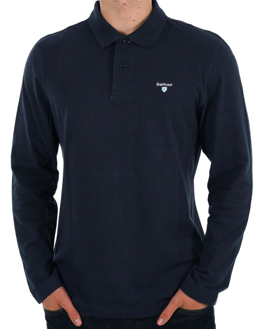 Barbour Original Sports Langarm-Poloshirt, Marineblau