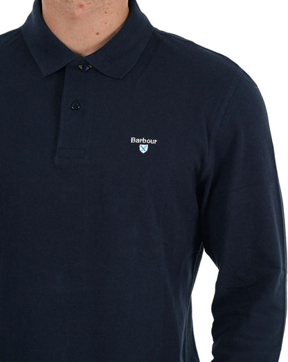 Barbour Original Sports Langarm-Poloshirt, Marineblau