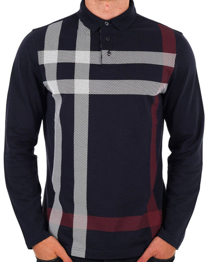 Barbour Blaine Langarm-Poloshirt in Dunkelmarineblau
