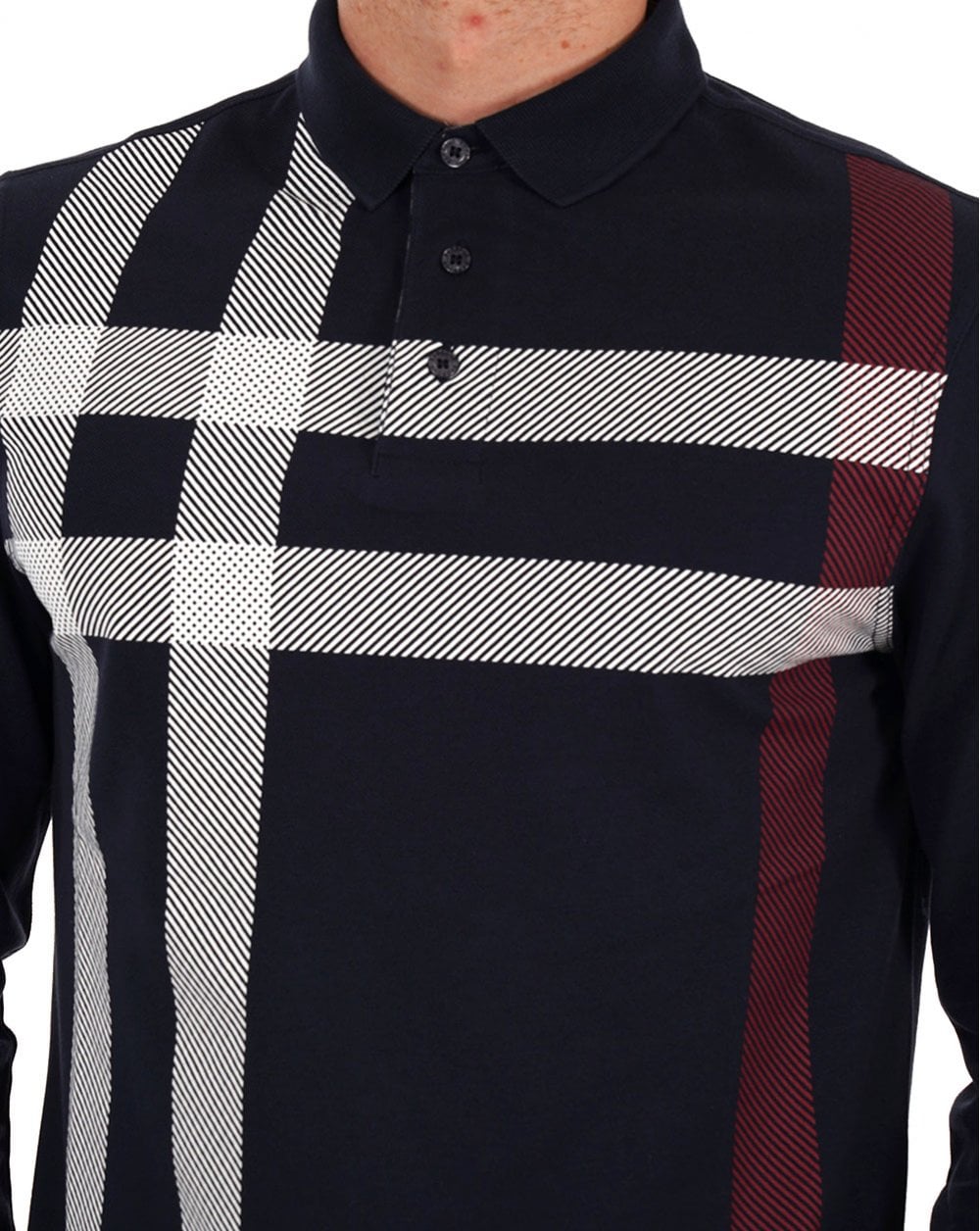 Barbour Blaine Langarm-Poloshirt in Dunkelmarineblau