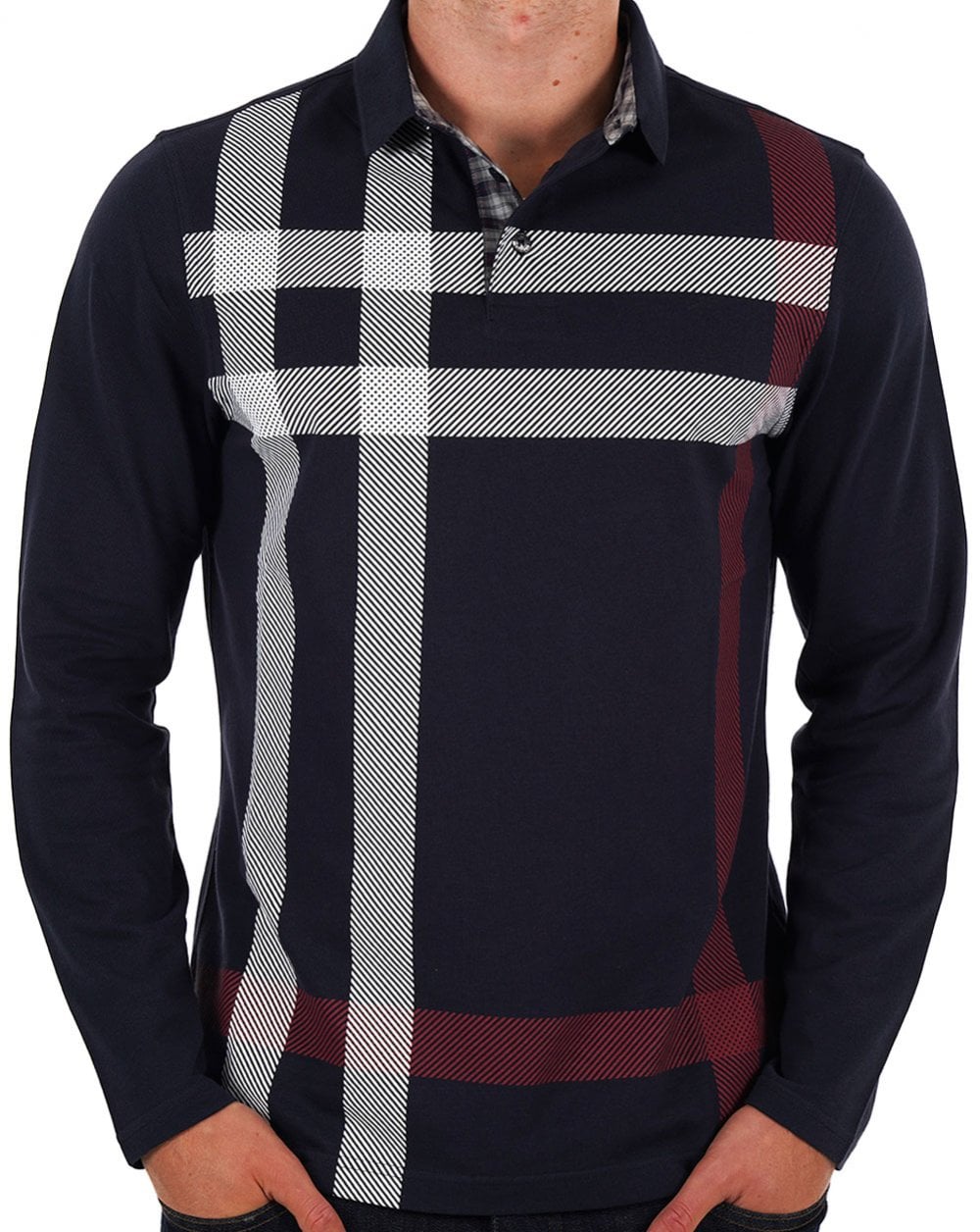 Barbour Blaine Langarm-Poloshirt in Dunkelmarineblau