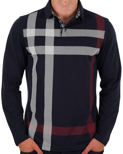 Barbour Blaine Langarm-Poloshirt in Dunkelmarineblau