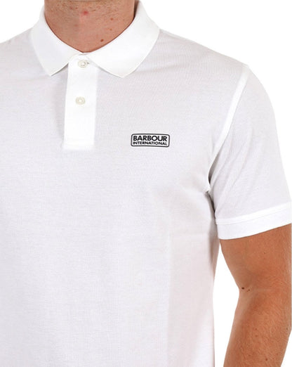 Barbour International Essential Polo Weiß