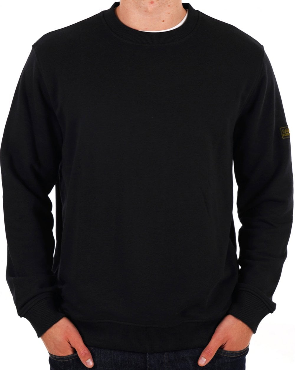 Barbour International – Sweatshirt mit Outline-Badge in Schwarz