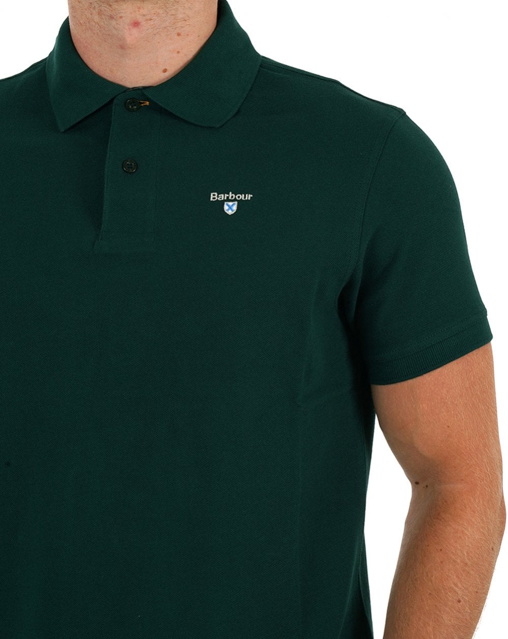 Barbour Tartan Piqué Poloshirt Seegras