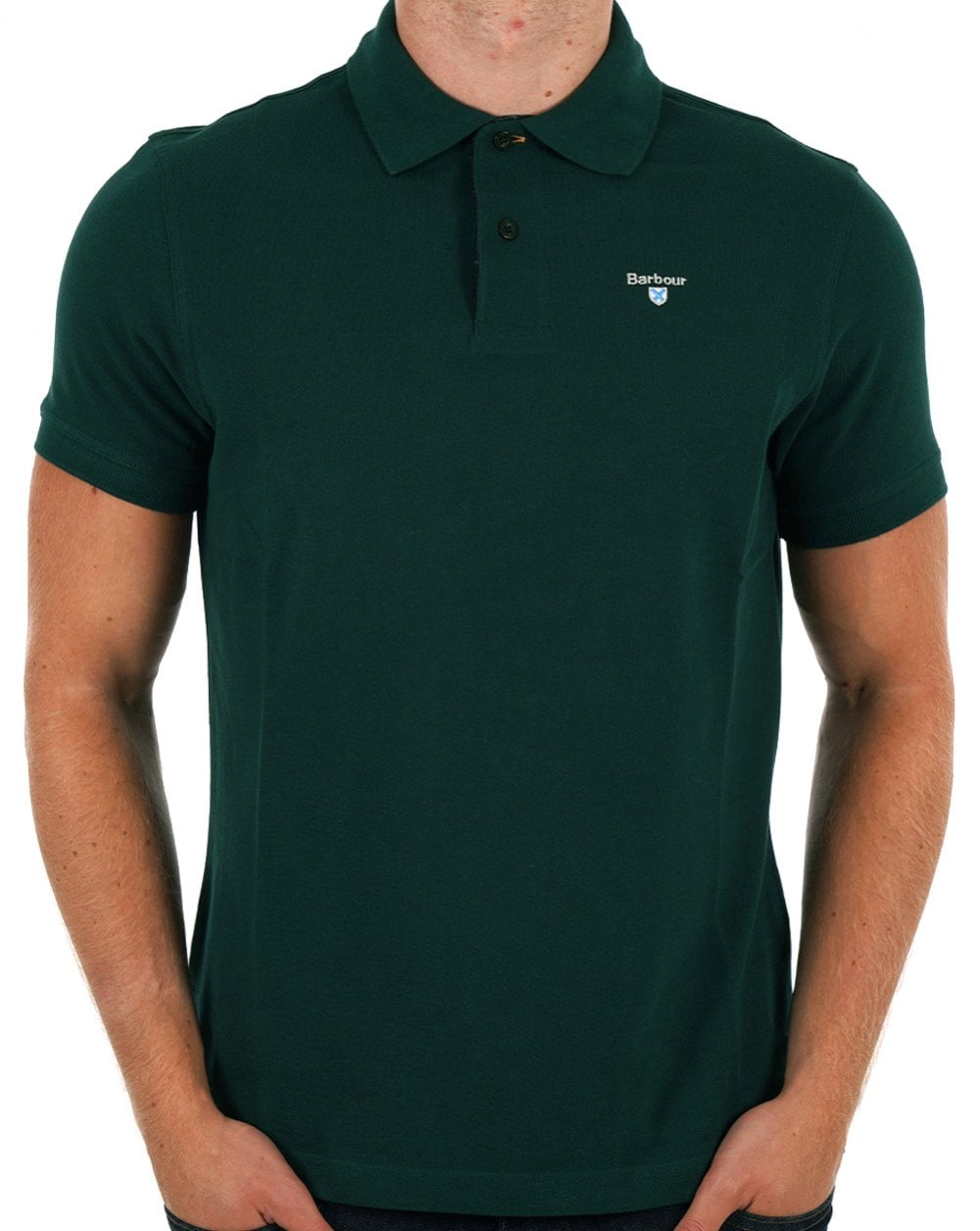 Barbour Tartan Piqué Poloshirt Seegras
