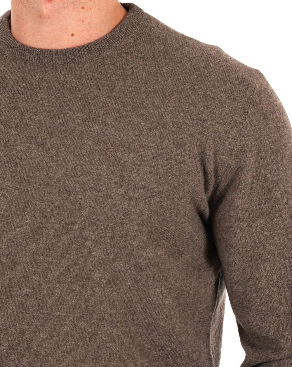 Barbour Lambswool Jumper Dark Stone