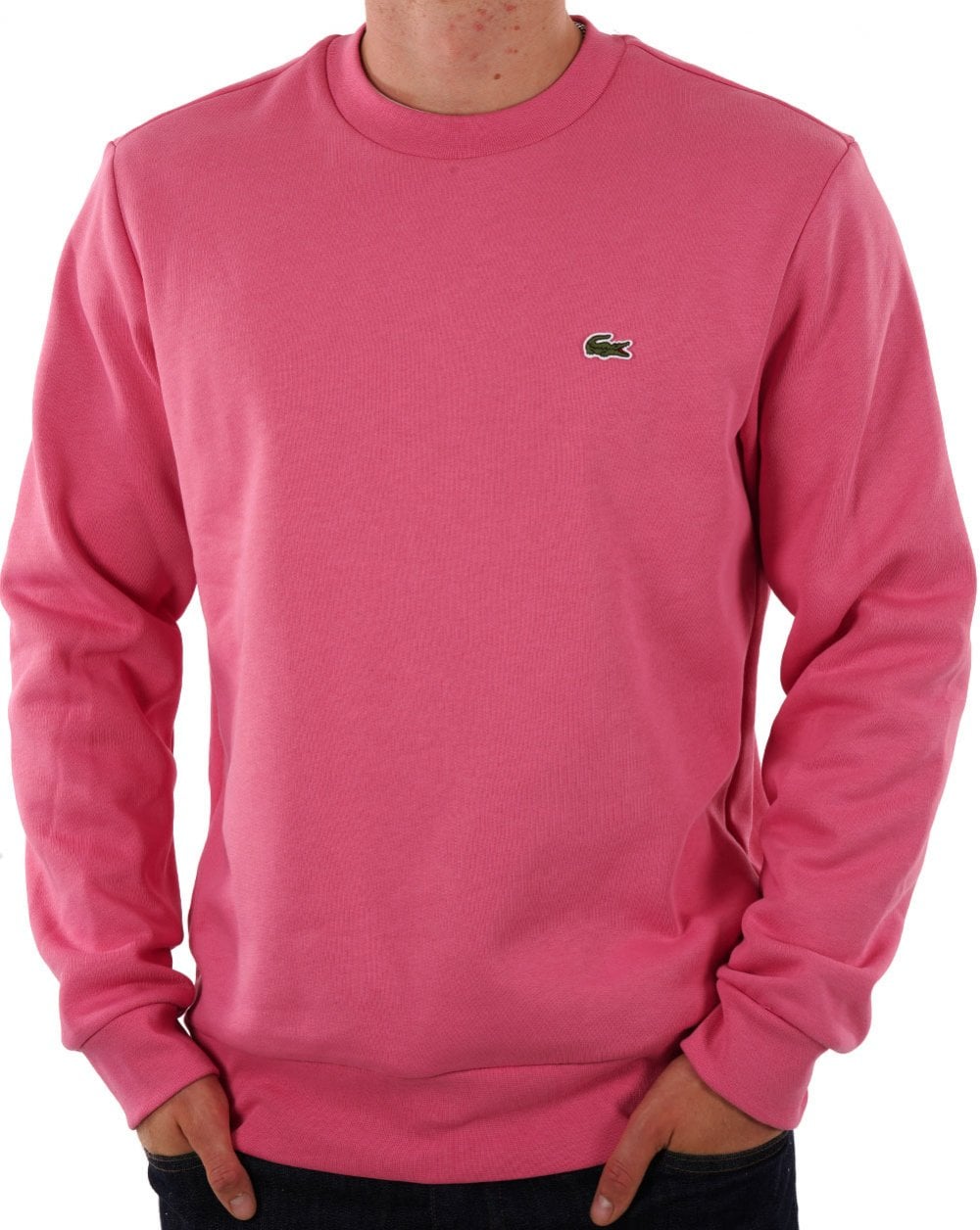 Lacoste Baumwoll-Sweatshirt Dunkelrosa