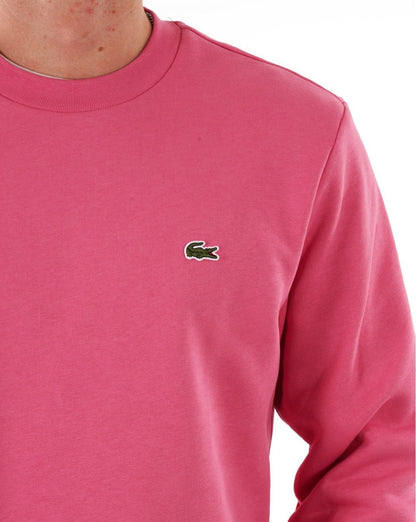 Lacoste Baumwoll-Sweatshirt Dunkelrosa